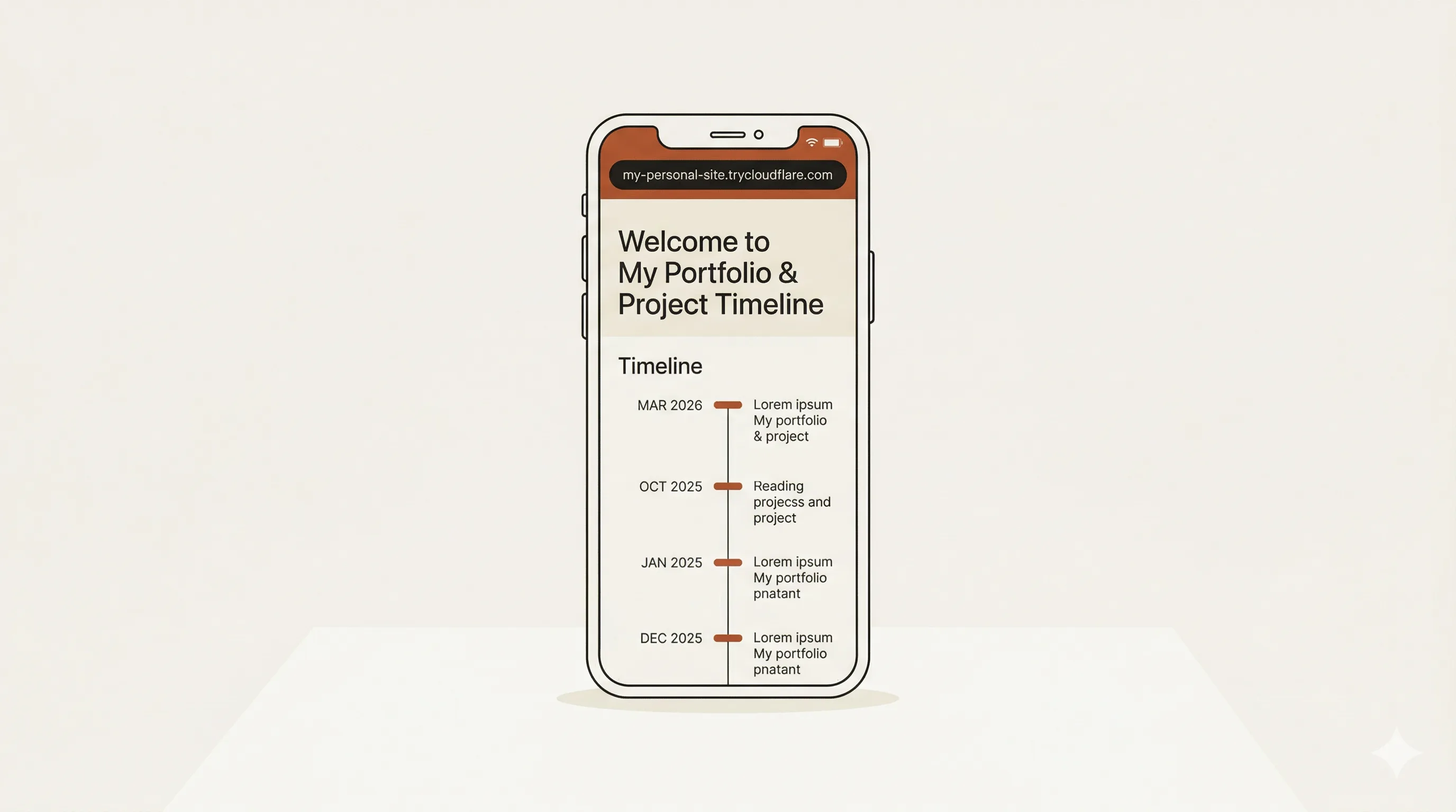 Phone showing site preview on trycloudflare.com URL